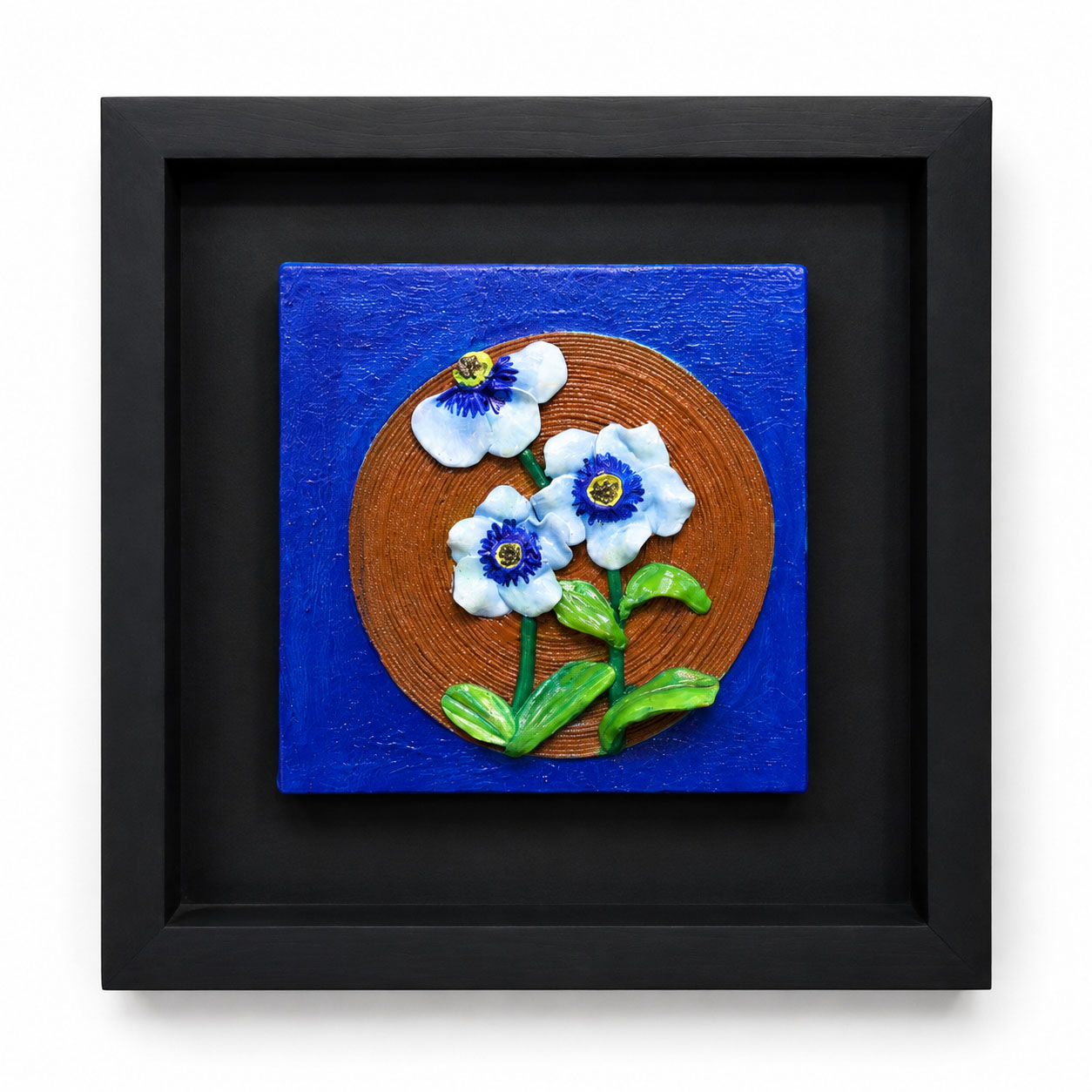 Azure Serenade – Handcrafted 3D Mixed Media Wall Art (Clay Art)